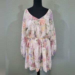 H&M Divided Pastel Garden Floral Backless Mini Dress